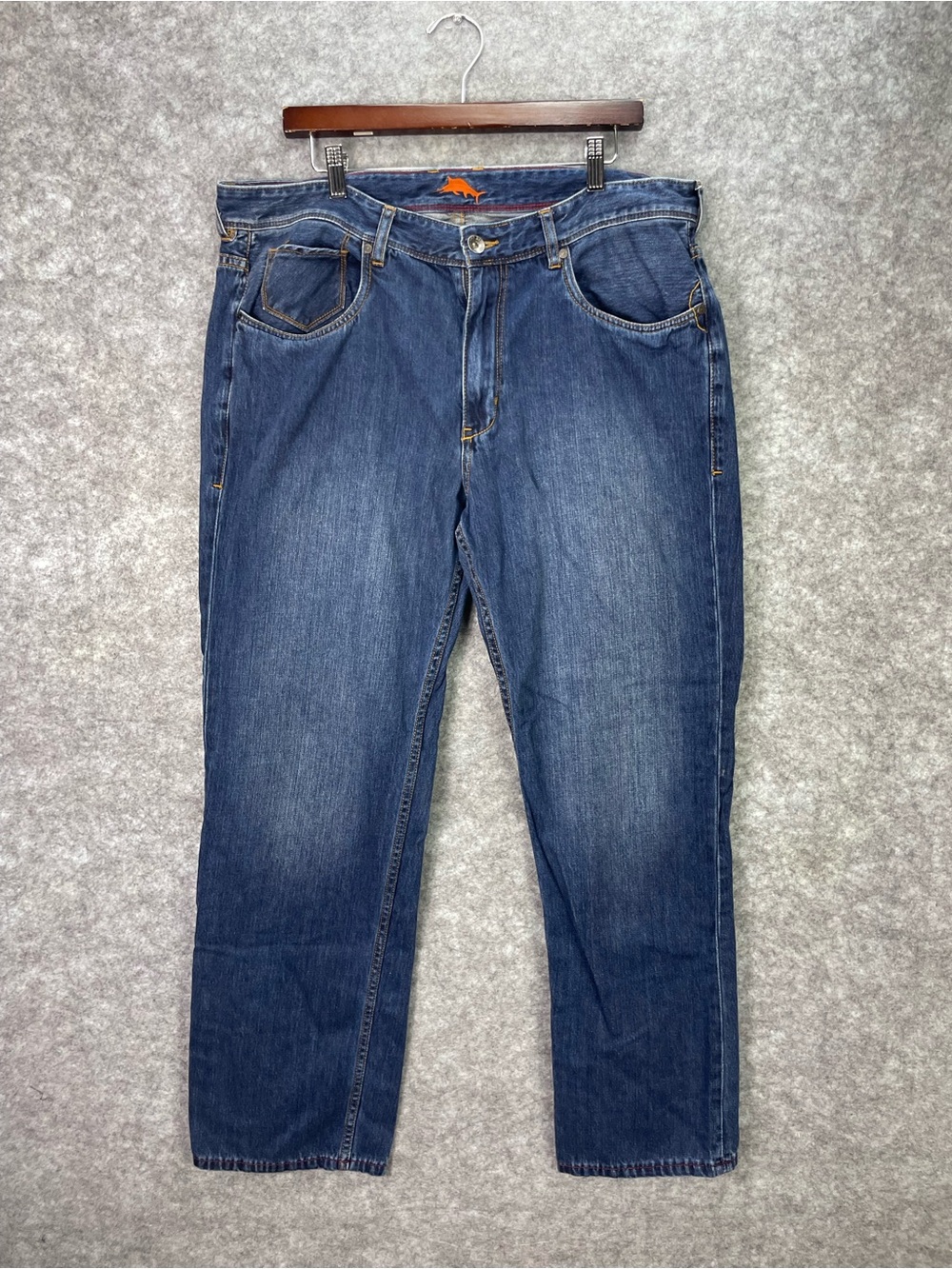 Tommy Bahama Jeans Mens Size 38 Blue Cayman Island Relaxed Straight Denim Pants